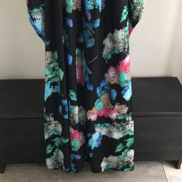 MANGO Floral Print Silky Batwing Sleeve Maxi Dress - Picture 10 of 15